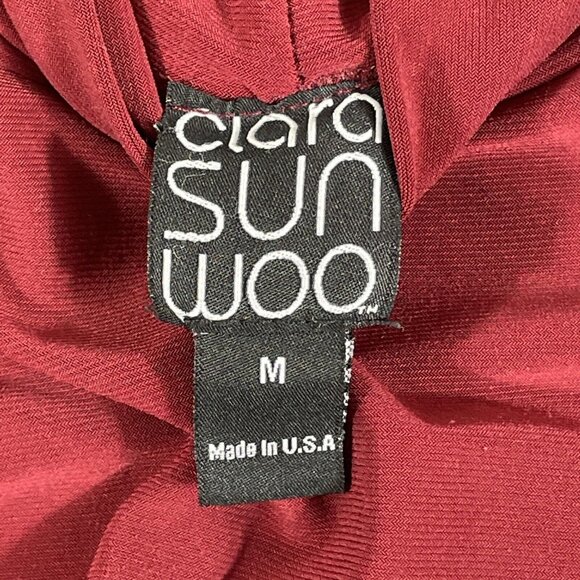 Clara Sun Woo Top Womens Size Medium‎ Cold Shoulder Poly Rayon Stretch Comfort - Picture 3 of 9